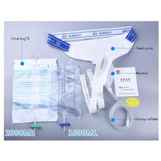 Pantalon D'incontinence Unisexe Pour Patient/âgé - Avec Poche Et Support De Sac De Drainage - NEUF