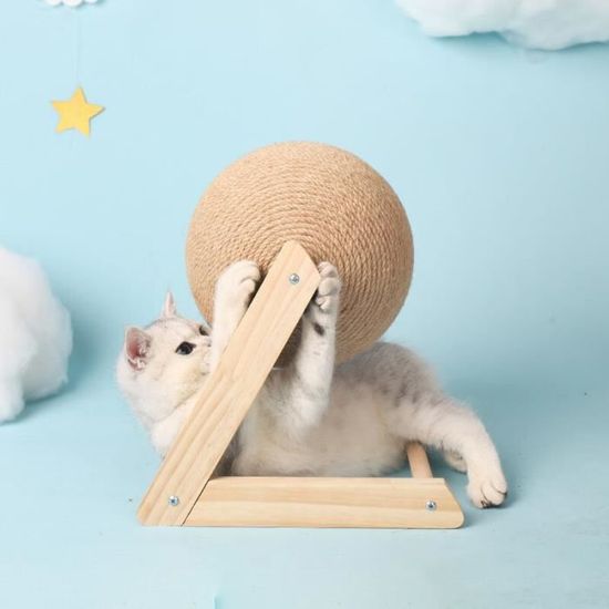 Griffoir Pour Chat En Bois Avec Sisal - 50x33x16 Cm, Avec Hamac Et Espace Détente | Planche à Gratter Et Lit Combiné
