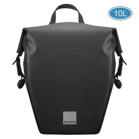 Sacoche Double étanche 25L Pour Porte-bagages Vélo - Noir/rouge, Tissu 600D, Bandes Réfléchissantes, Idéal VTT Et Route - 4