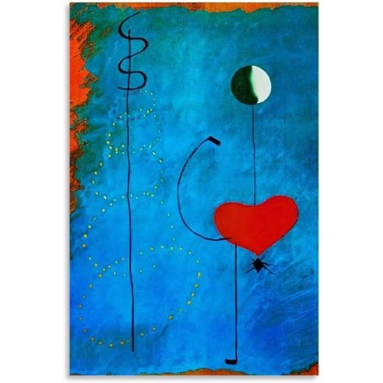 Poster Joan Miró « Danseuse » - Impression Sur Toile 30x45 Cm - Décoration Murale Moderne Pour Chambre, Bureau