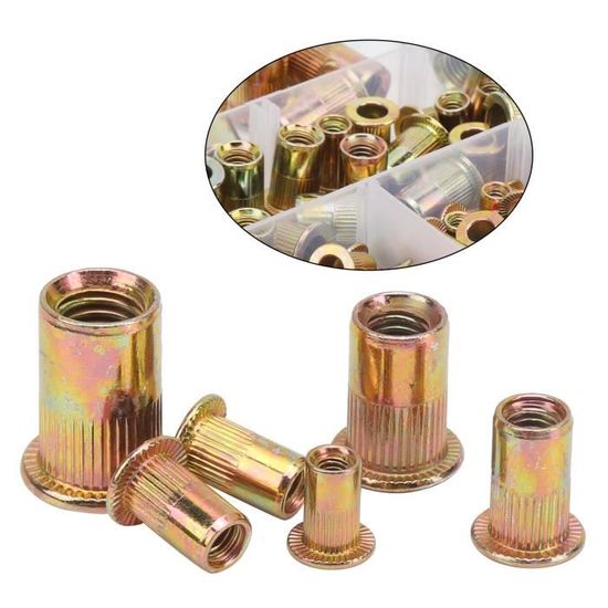 Duokon écrous à rivets 165 pièces à tête plate filetée écrous d ...