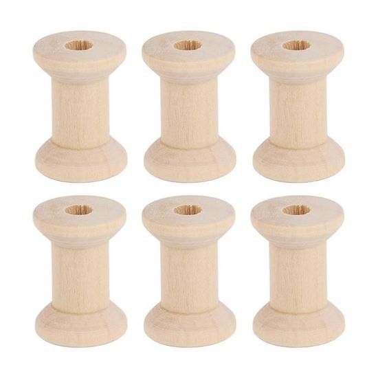 Lot De 50 Bobines En Bois Vides Pour Fil à Coudre - 29x22 Mm, Réutilisables, Rangement Gain De Place