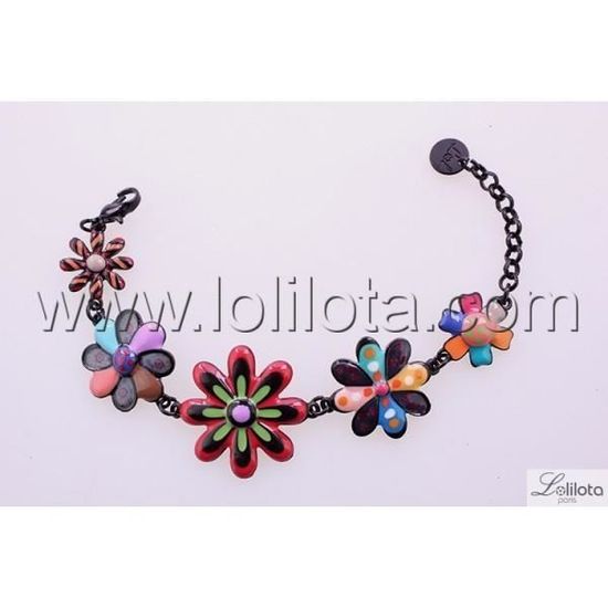 Bracelet LOLILOTA émail Fleur Coquelicot – Blanc Et Rose, Sans Marque