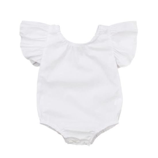 Ensemble Été Bébé Fille 0-18 Mois - Body Manches Courtes, Short Et Bandeau Bowknot - Tenue Chic Et Confortable