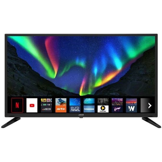 POLAROID SMART TV LED 32'' (80cm) HD - WIFI - NETFLIX - PRIME VIDEO - SCREENCAST - 2xHDMI - 2xUSB PVR READY - SORTIE CASQUE