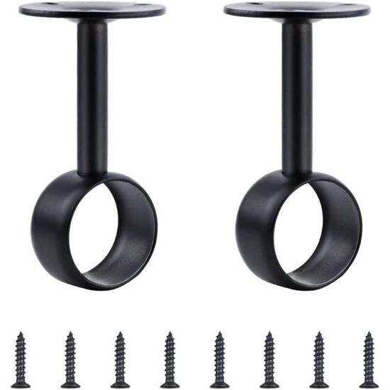 Supports De Tringle à Rideaux En Inox - Lot De 2, Diamètre 19 Mm, Fixation Murale/plafond, Pour Dressing, Camping-car, Bureau - 9