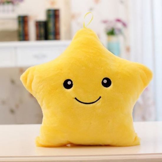 Oreiller Peluche étoile Jaune – Doux, Lavable, Déco Chambre Enfant Et Fête Prénatale