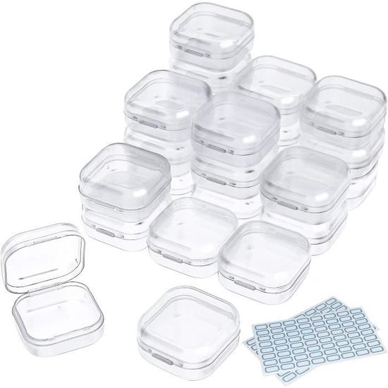 30 Mini Boîtes De Rangement Transparentes Avec Couvercles | Pour Bijoux, Vis, Perles - Organisateur