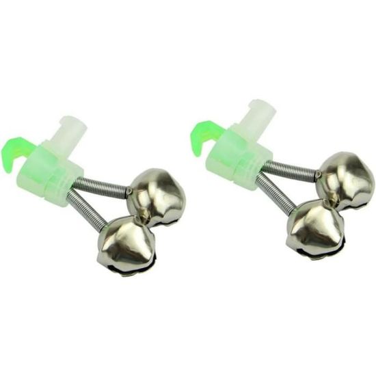 Lot de 100 sonnettes d'alarme pour canne à pêche, double alarme pour canne à pêche, alarme de morsure, indicateur de canne à pêche, alerte d'appât
