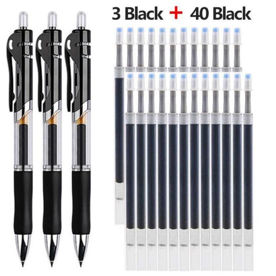 Lot De 8 Stylos Effaçables Gel 0.7 Mm + 24 Recharges - Encre Noire, Thème Animaux Mignons