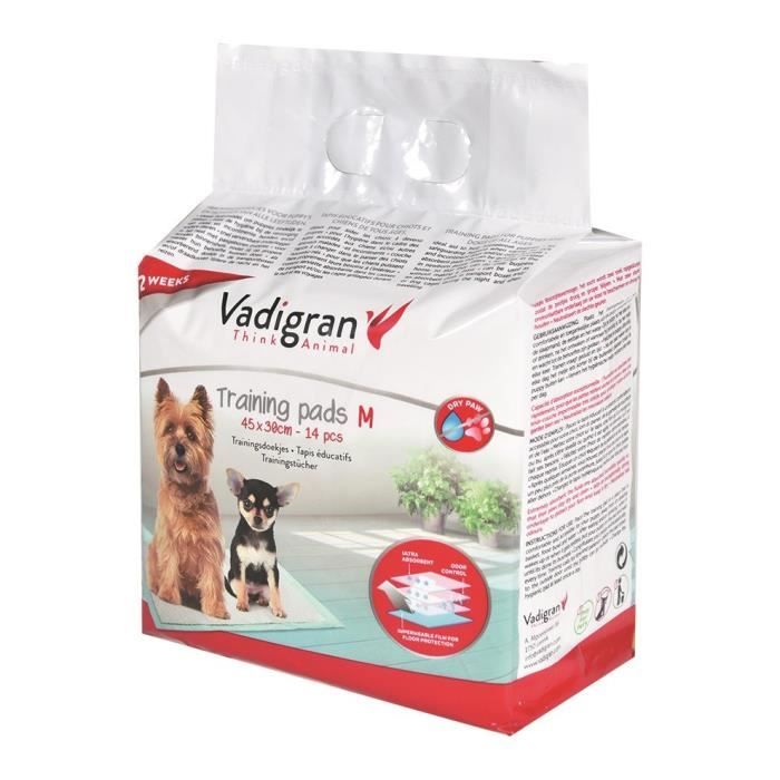 VADIGRAN Tapis éducateurs - 45 x 30 cm - 14 pièces - Pour chiens