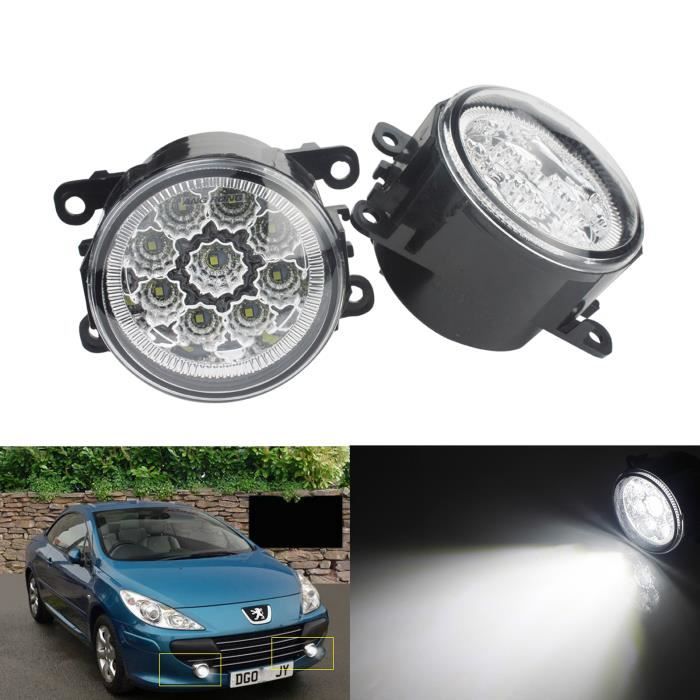 2x 9 LED Blanc Antibrouillard Feu de Brouillard Pour Renault Dacia Ford Transit Peugeot 107 207 Citroen C4 C5
