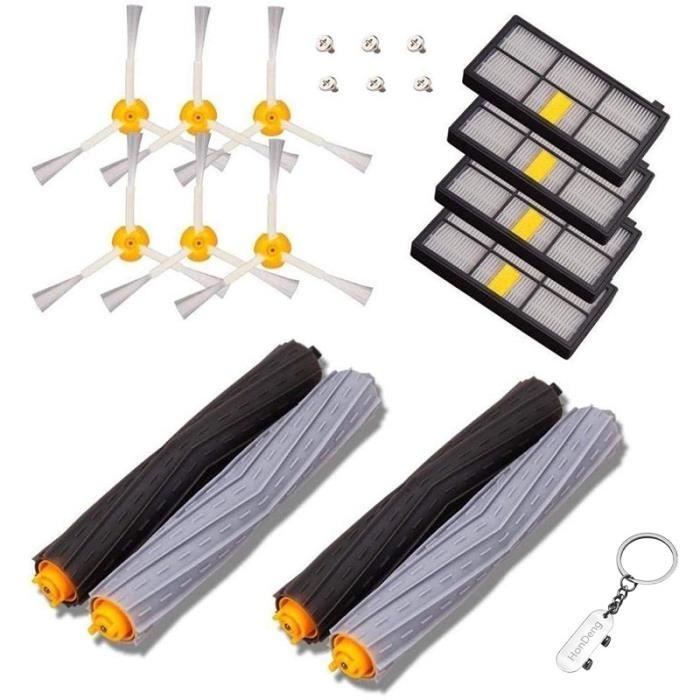Kit de Remplacement Brosses Pièces de Rechange pour iRobot Roomba série 800 860 870 880 890 et 900 960 980..