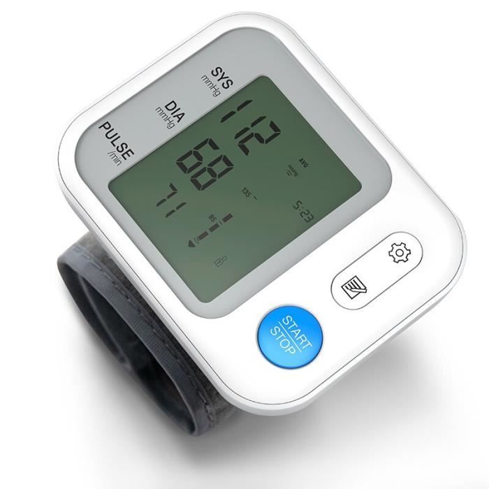 Tensiomètre automatique numérique au poignet,sphygmomanomètre, tonomètre, pression artérielle, avec écran LCD, médical,