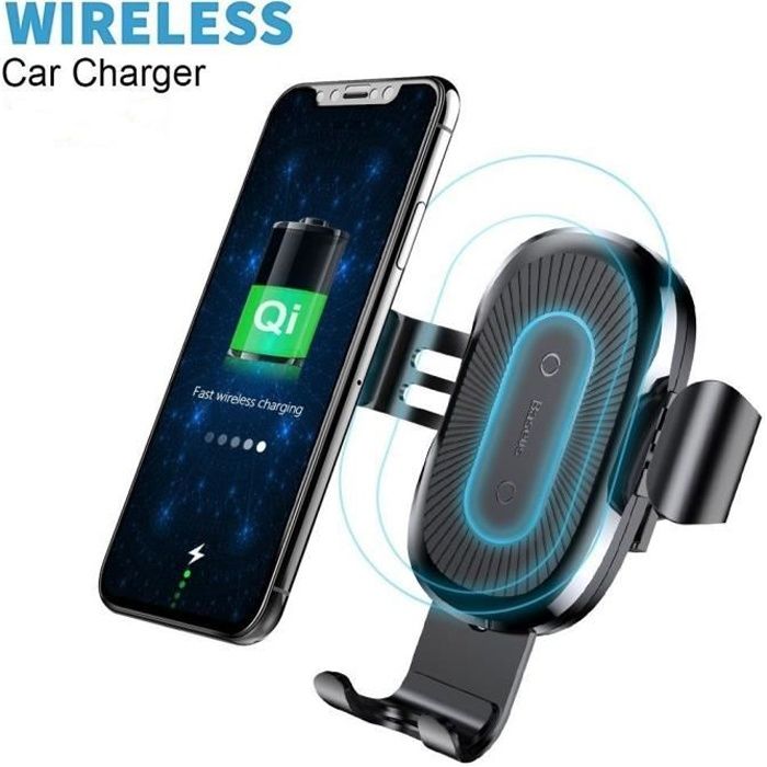 Chargeur Sans Fil Voiture Rapide Qi Support Téléphone Air Vent Mount Rotation 360° Magnétique Voiture Chargeur Induction pour iPhone