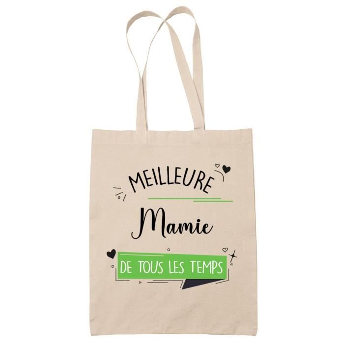Tote Bag Meilleure Mamie de tous les temps | Idée Cadeau Famille Fête des Grand-Mères Anniversaire Noël Sac Cabas Réutilisable