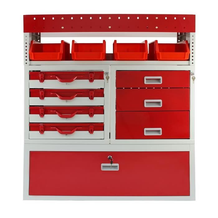 Rayonnage Métallique Firecracker Monster Racking, Unité de Rangement Métallique Couleur Rouge et Gris, 101,6cm x 117,8cm x 36cm