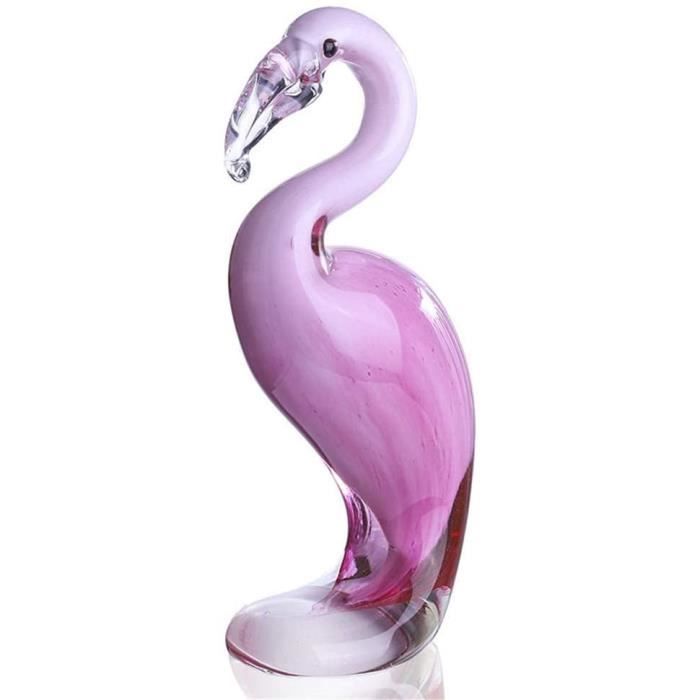 IUYJVR Flamant Rose Statue Sculpture Statuette Animale Figurine Verre Artisanat Ornements décor Moderne Maison biblioth&e296