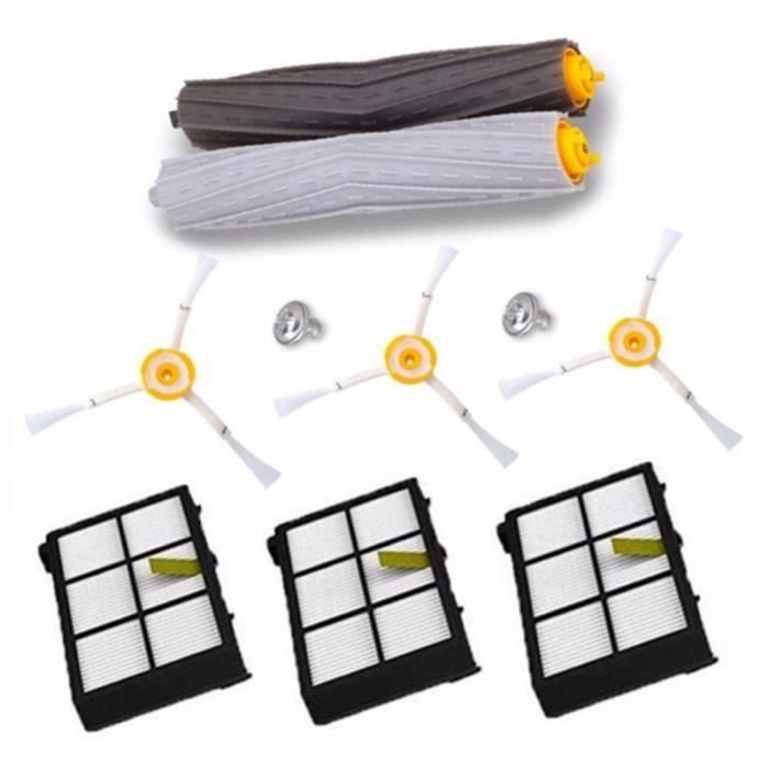 R5323 1 ensemble brosse extracteur de débris sans enchevêtrement + 3 filtre Hepa + 3 brosse latérale pour iRobot Roomba 800 900 sé