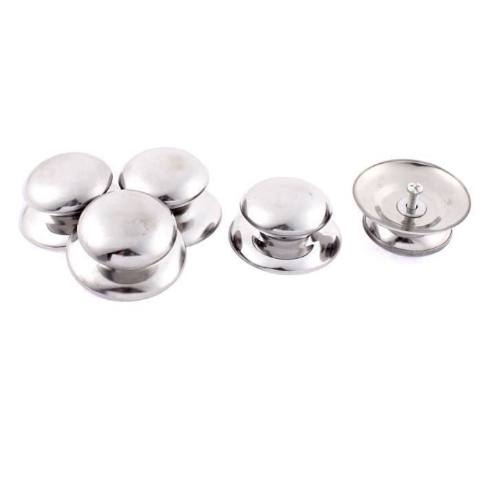 Casserole en acier inoxydable Pot Poignée Bouton de Couvercle 57mm x 45mm 5 pcs Bout0109-18D-43871