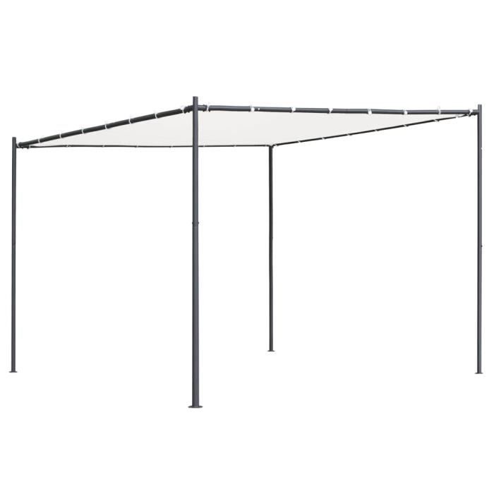 ❤Moderne Tonnelle de jardin Décor Tonnelle - Belvédère Tonnelle de réception avec toit plat 3x3x2,4 m Blanc 180 g-m² ��53395