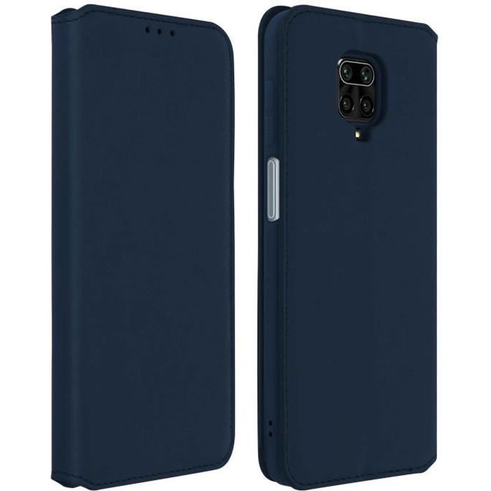Housse Xiaomi Redmi Note 9S/Note 9 Pro/Note 9 Pro Max Porte-carte Support Bleu