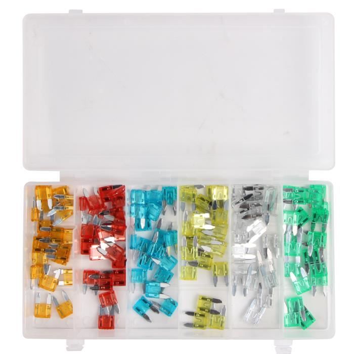 Coffret Assortiment de 120 Mini Fusibles Auto Enfichables