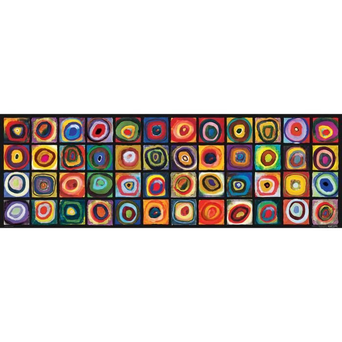 Puzzle 1000 pièces panoramique : Etudes de couleurs, Wassily Kandinsky Coloris Unique