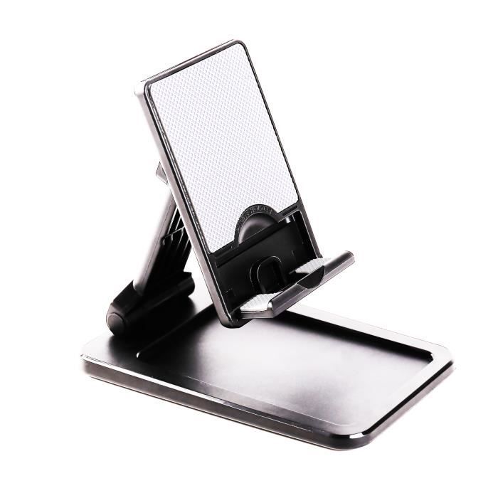 Support de téléphone pliable,Support de bureau universel en Plastique ABS - Noir