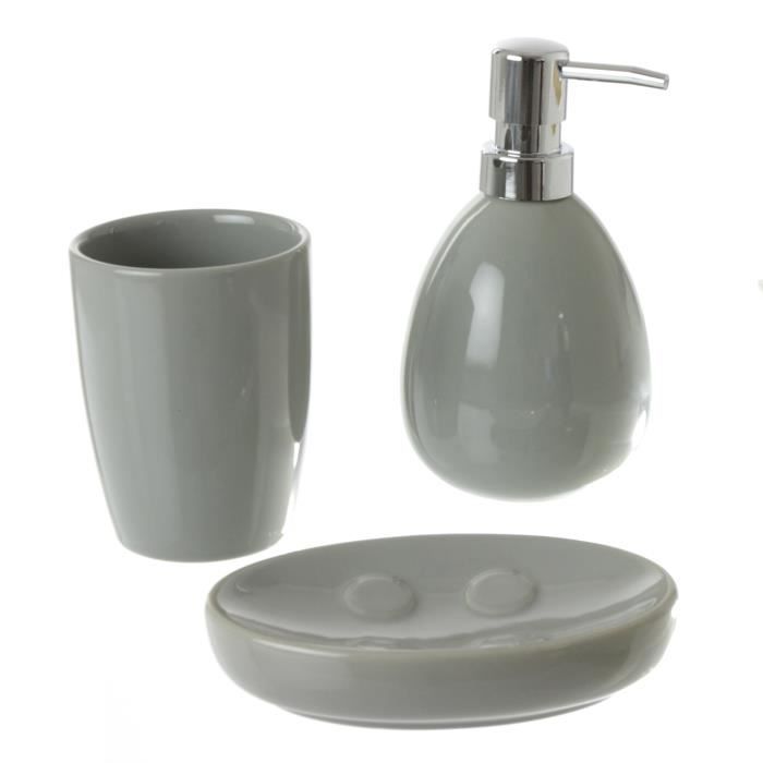 Set de salle de bain en céramique Gris.