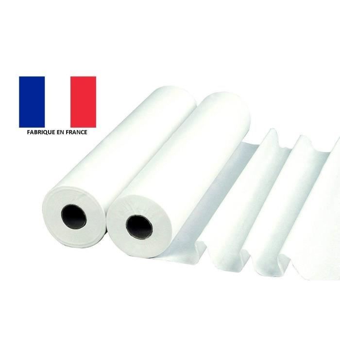 Carton de 6 rouleaux de Draps d'examen Bleu plastifié EVOLUTION 50x38 cm - 68m