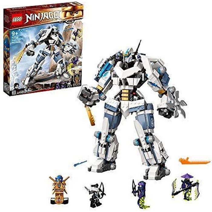 LEGO NINJAGO 71738 Le robot de combat Titan de Zane, jeu de construction de robot ninja comprenant des figurines à collectionner