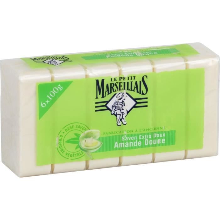LOT DE 3 - LE PETIT MARSEILLAIS Savon amande douce - 6 savons de 100 g