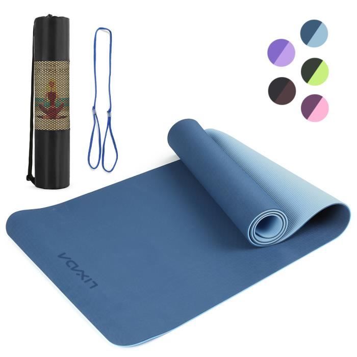 Lixada 72.05 × 24.01in Portable Double Dual-colour Yoga Mat Thicken Sports Mat Tapis d'exercice antidérapant pour les entraînem-744