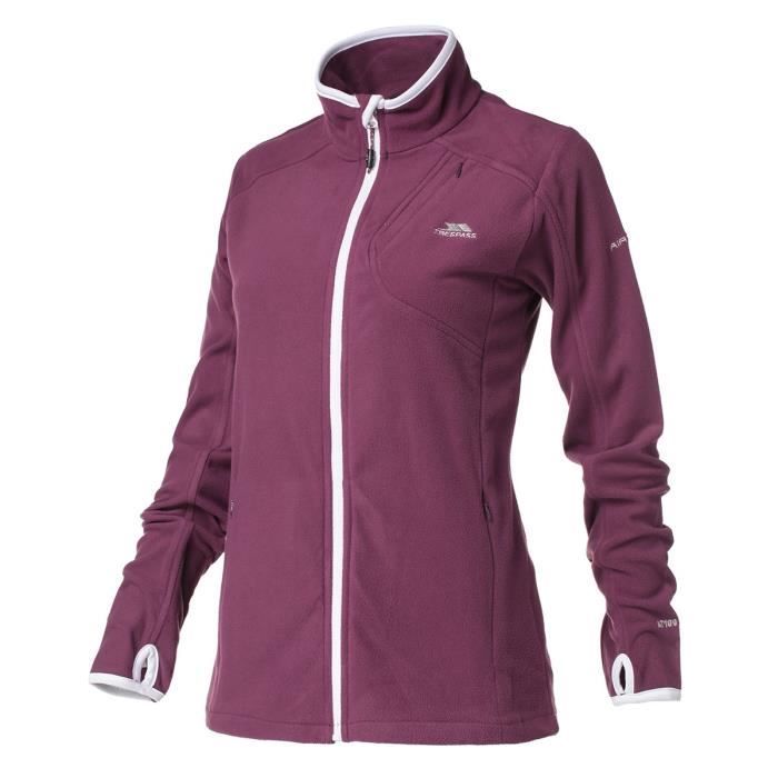 TRESPASS Sweat zippé micro polaire Saskia - Femme - Noir Berry
