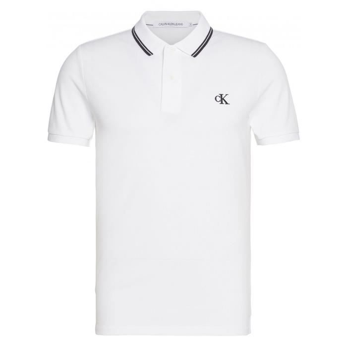 CALVIN KLEIN Polo Tipping YAF Noir et blanc Homme