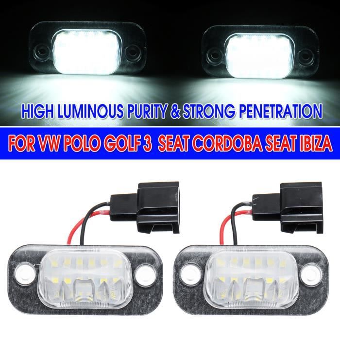 NEUFU 2PCS Feux de Plaque Immatriculation LED Pour VW Golf Ⅲ Seat Ibiza 6K
