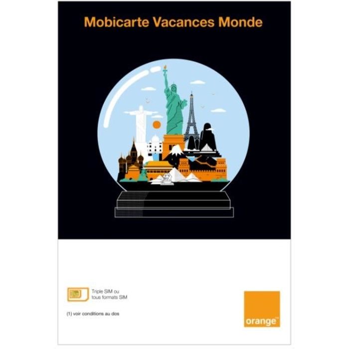 Carte SIM Prépayée | Orange Vacances Monde – Jusqu'à 10GB Data Internet 4G/LTE Valables dans Le Monde Entier