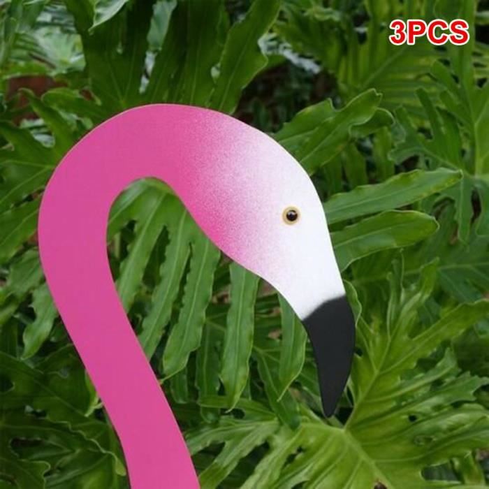 Flamant rose d'oiseau de tourbillon 3pcs avec le nouveau spinner de brise pour la décoration de jardin-rose rouge
