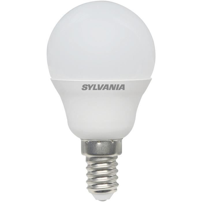SYLVANIA Ampoule LED sphérique dépolie - E14 - 8 W - 806 lm - 2700 K