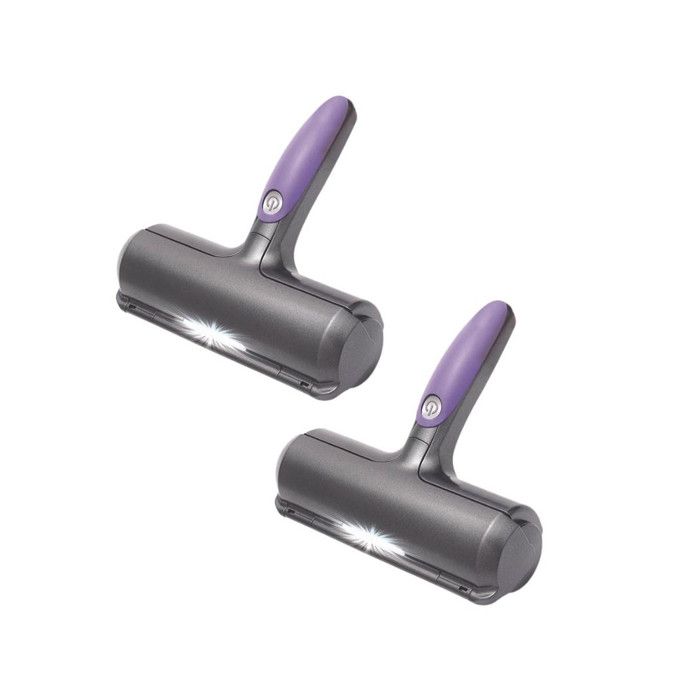 Fur Daddy - Brosse anti poils animaux - VENTEO™ - Ramasse poils chat / chien - Violet et Gris - Pour Canapé/Vêtements - Lot de 2