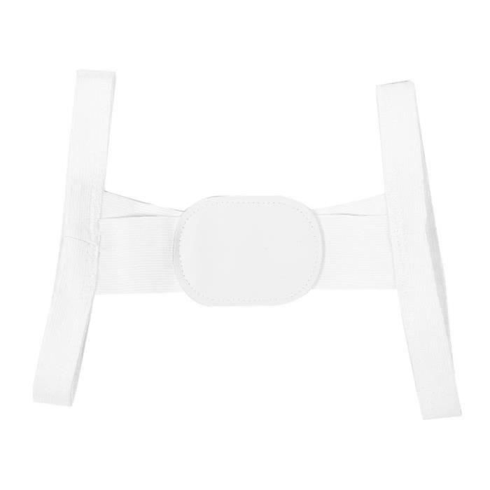 QN10606-Fdit orthèse d'épaule Hommes Femmes Bossu Posture Correcteur Épaule Réglable Soutien Dos Ceinture (Blanc L)