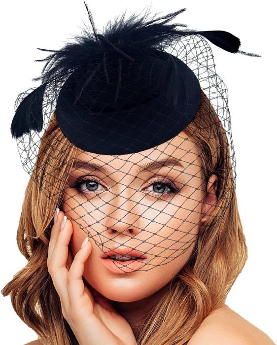 Chapeau bibi des annes 50 pour femme voile coiffure cocktail th blanc