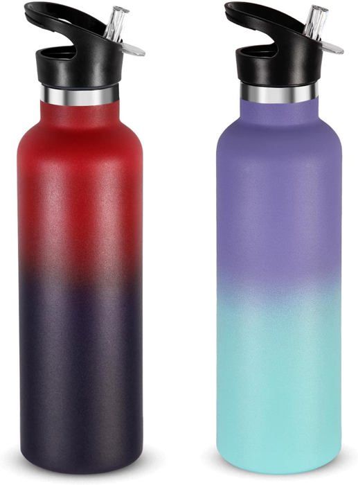 Gourde Isotherme 750 Ml - Inox, Double Isolation, Paille, Sans BPA