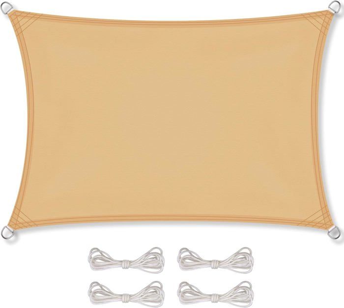 Lumaland Voile D'ombrage Cordes De Fixation Incluses Triangulaire 5 X 5