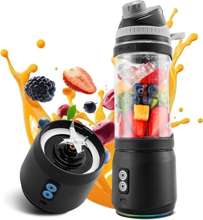 Mixeur Portable, Mélangeur De Jus De Fruits Portable De 380 Ml Avec 6