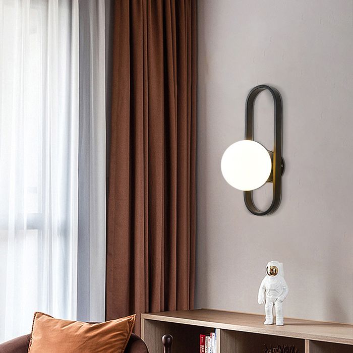 SNOGOLD Applique Murale Interieur Moderne Minimaliste Lampe de Chevet pour Chambre Noir E27 Luminaire pour Salon Couloir