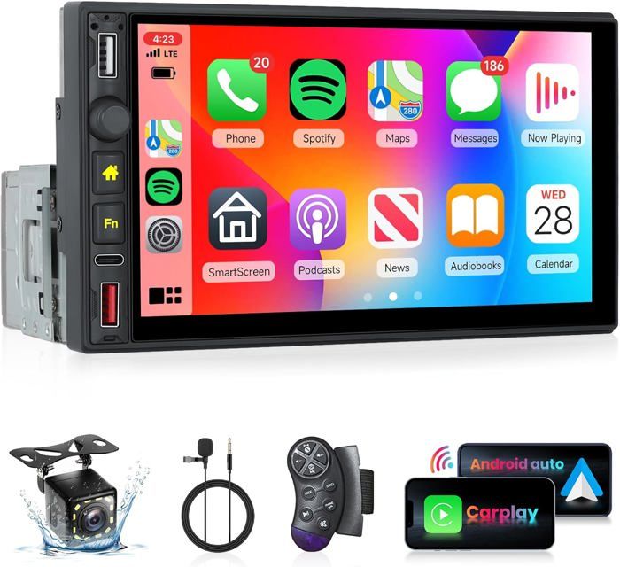 Car Play Voiture Autoradio 1 Din Android [2+32G] Hikity Auto Radio Bluetooth Avec GPS Apple Carplay