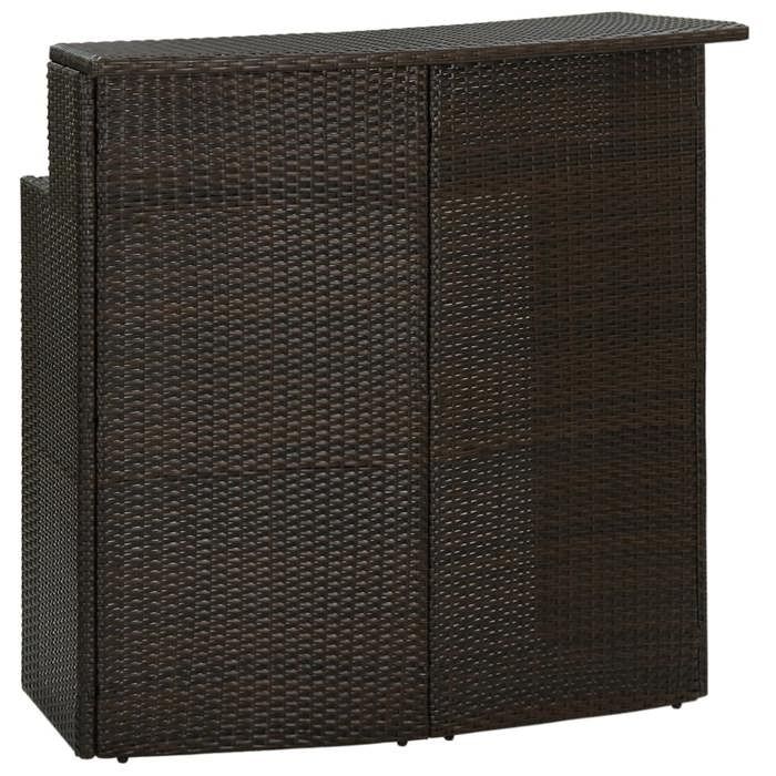 BEAU Table de bar de jardin - table à manger dextérieur Marron 120x55x110 cm - résine tressée mode160580
