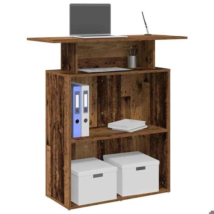 Bureau de réception - SWEETY - vieux bois 100x40x104 cm bois dingénierie b43